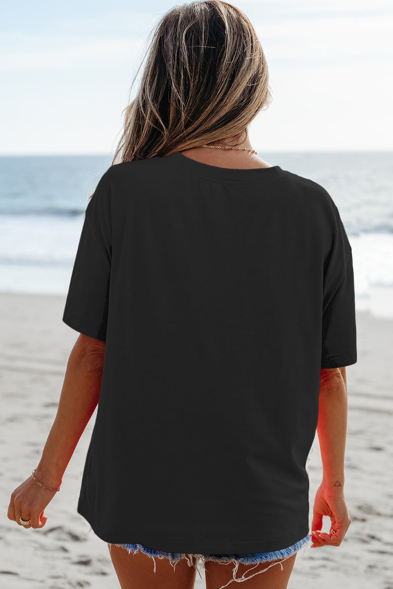Solid MAMA Letter Graphic Neon T Shirt