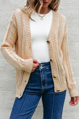 Solid Open Knit Drop Shoulder Sweater Cardigan