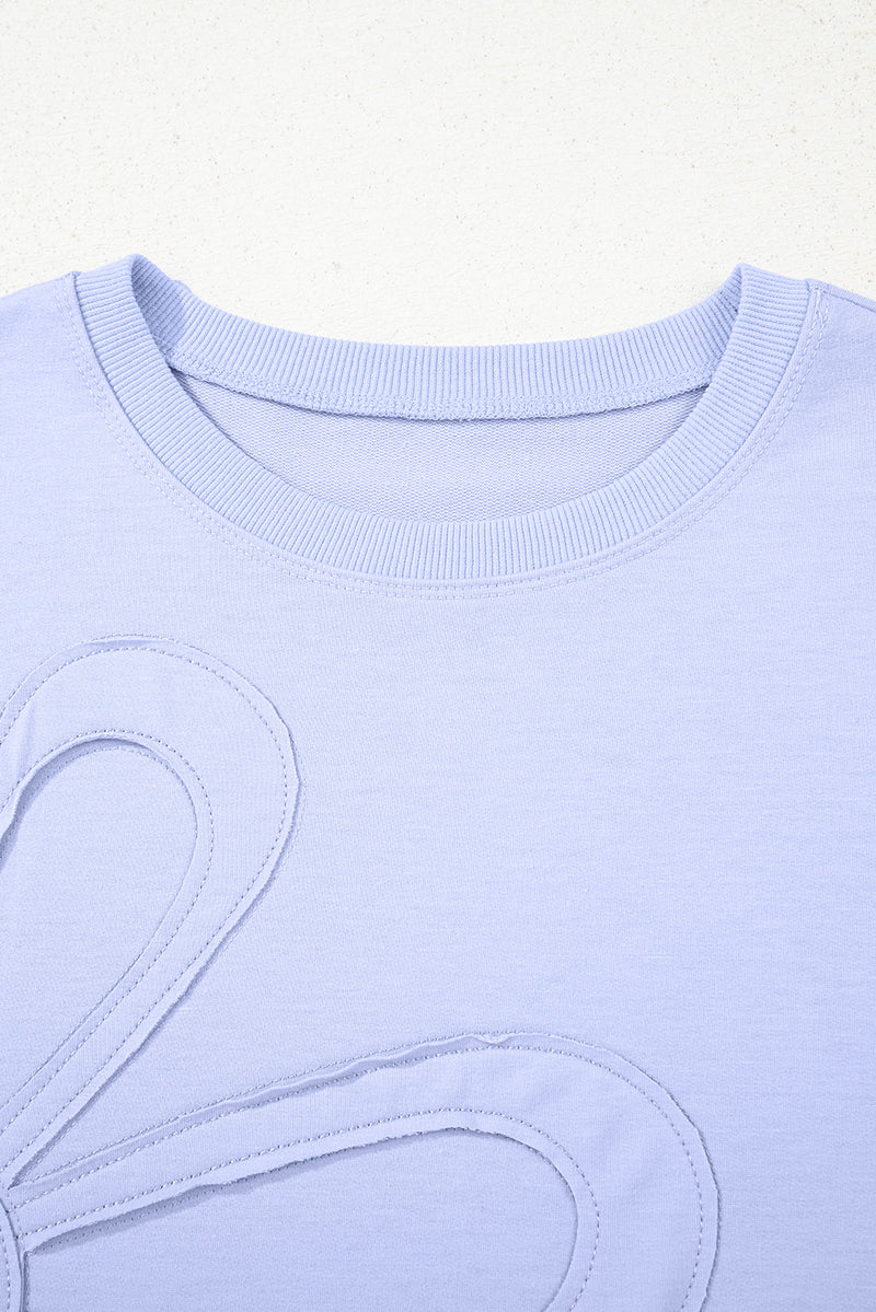 Floral Patched Half Sleeve Tunic Top