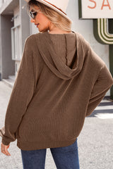 Twisted Rib Texture Solid Hoodie