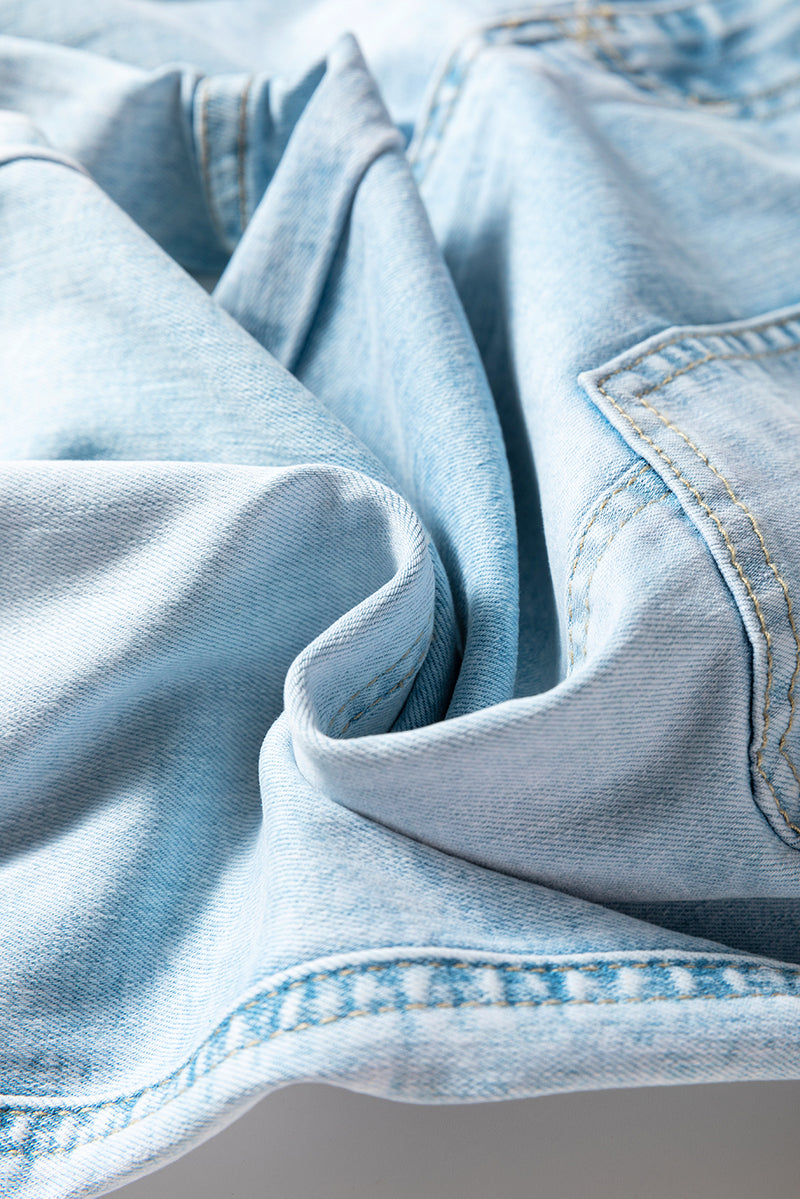 Exposed Stitch Detail Drawstring Barrel Jeans