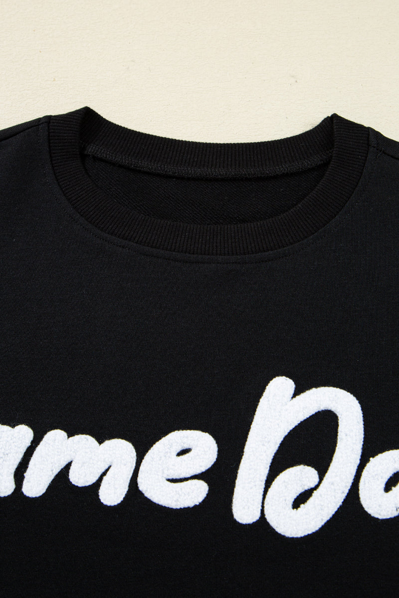 Chenille Game Day Graphic Drop Shoulder Sweatshirt