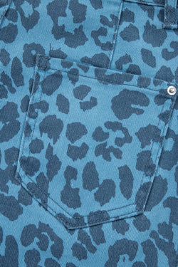 Leopard Print Straight Loose Jeans