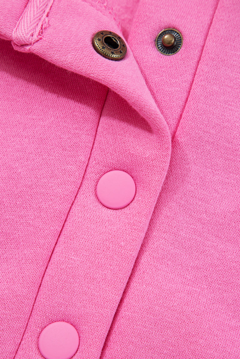 Half Button Stand Neck Drop Shoulder Sweatshirt