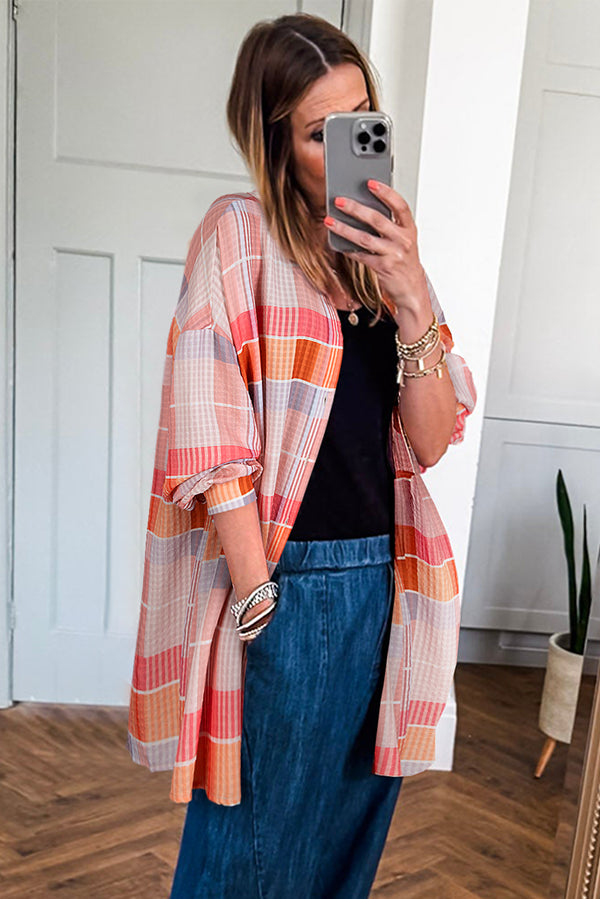 Oversized Check Tunic Shirt