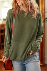Twisted Rib Texture Solid Hoodie