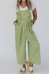 Gingham Wide Leg Loose Overall with Pockets