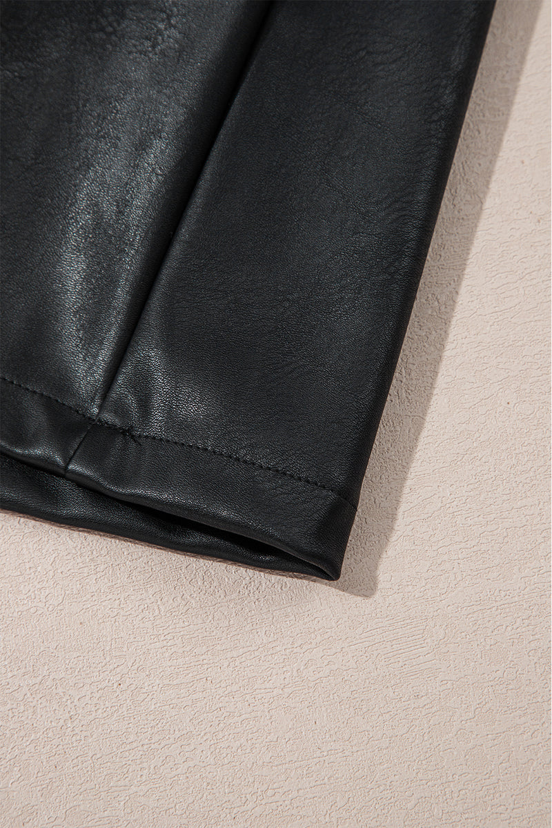 Vegan Leather Sleeveless Mini Dress