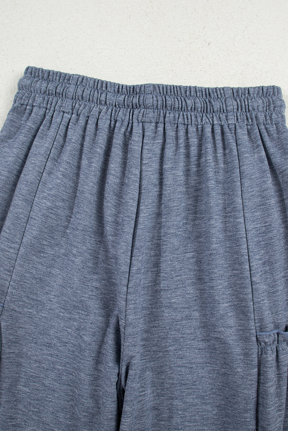 High Frilled Detail Wide Leg High Waist Knit Pants