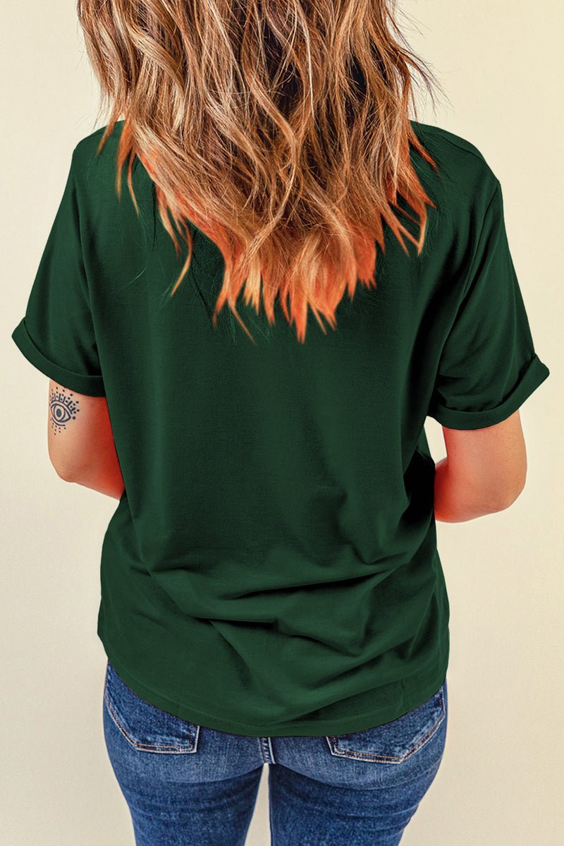 Bright Casual Plain Crew Neck Tee