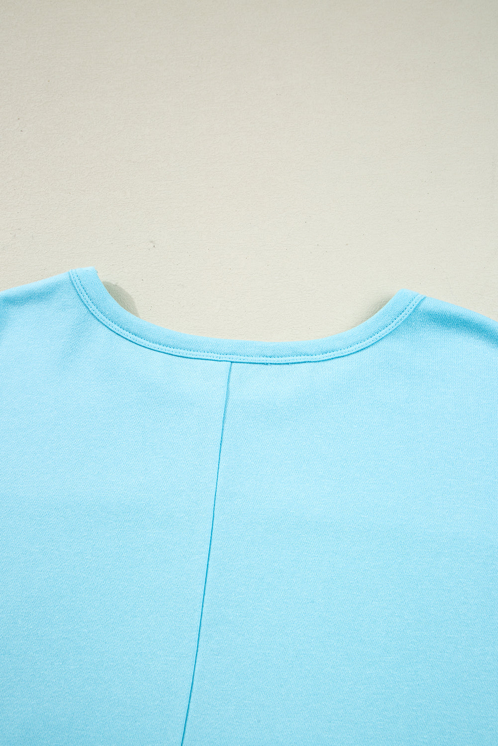 Plus Size Solid Color Splicing Raw Hem Pullover Top Shorts Set