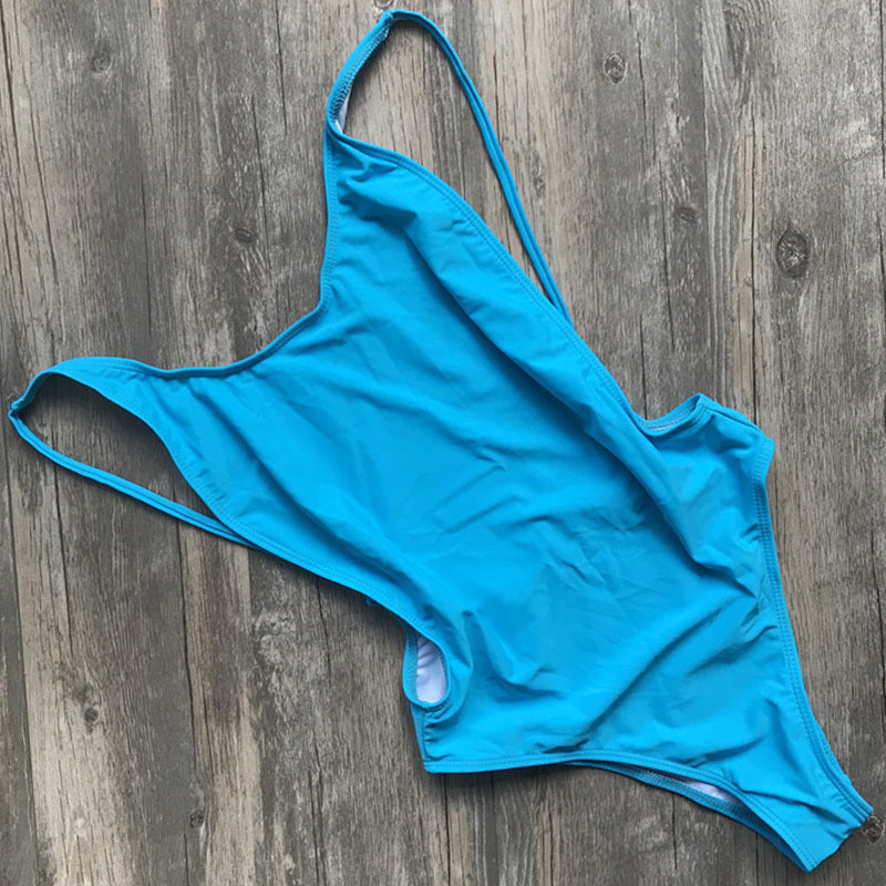 Women's Backless Solid Color one-piece swimsuit