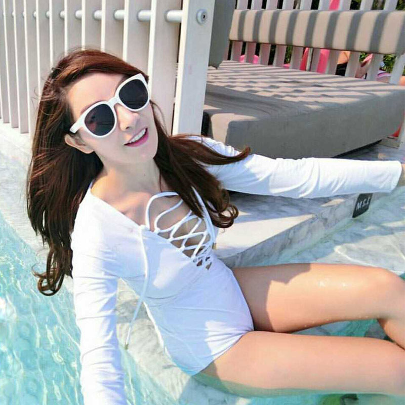 Long sleeve one-piece swimsuit female