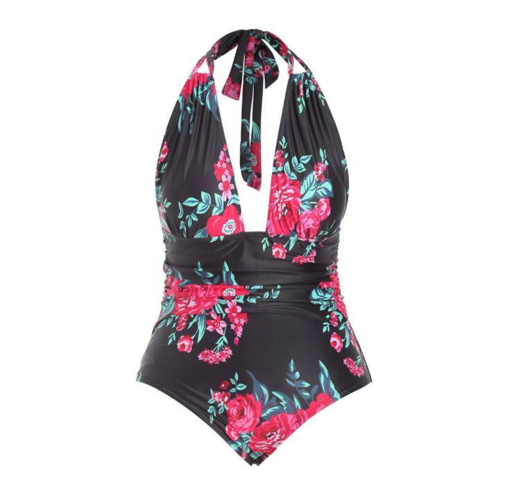 Floral Plus Size Printed one-piece swimsuit