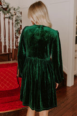 Bowknot Decor High Waist Velvet Mini Dress