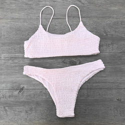 Swimsuit Pleated Triangle Bikini Swimwear Women