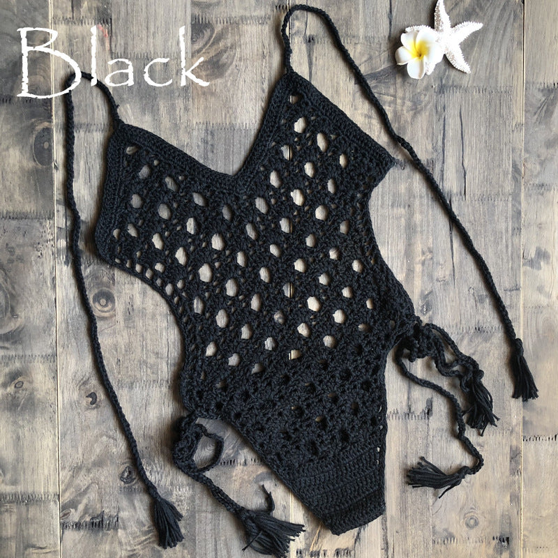 Hand-knitted one piece swimsuit