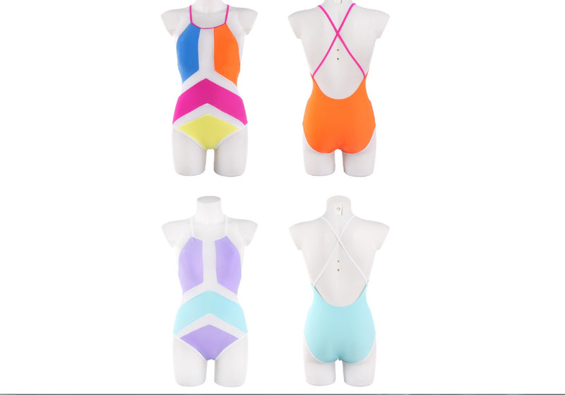 women's mesh stitching sexy bikini one-piece swimsuit