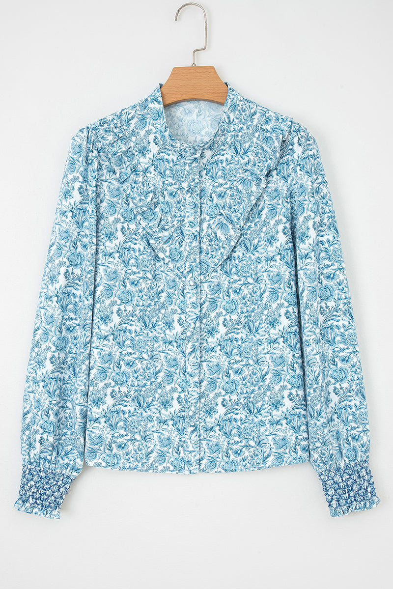 All Over Floral Puff Sleeve Shirt