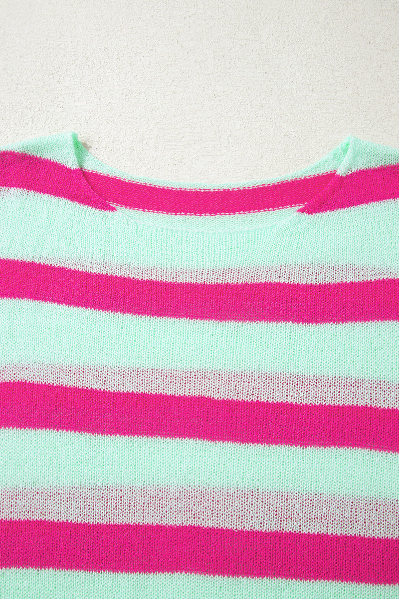 Stripe Round Neck Casual Sweater