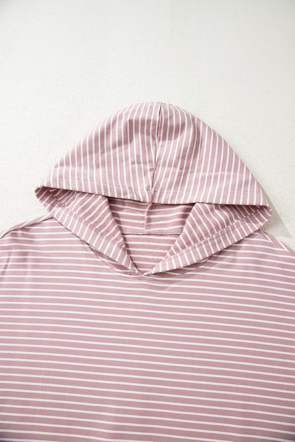 Stripe Thumbhole Side Slits Drop Shoulder Loose Fit Hoodie