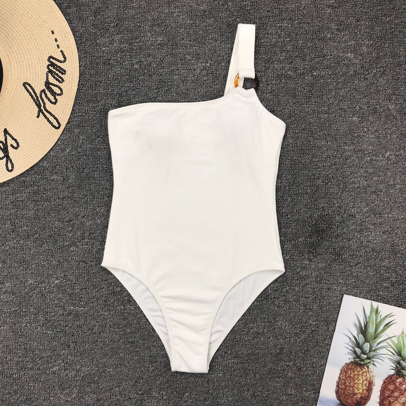 Solid color One-piece bikini swimsuit