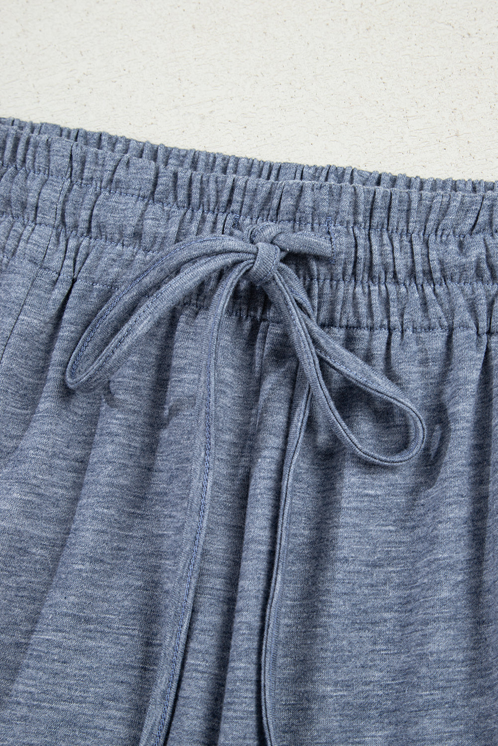 High Frilled Detail Wide Leg High Waist Knit Pants