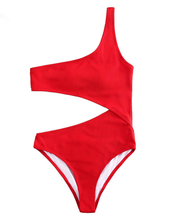 Sexy Solid color Ladies swimwear One piece swimsuit