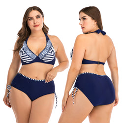 Plus size woman underwire bikini set swimwear