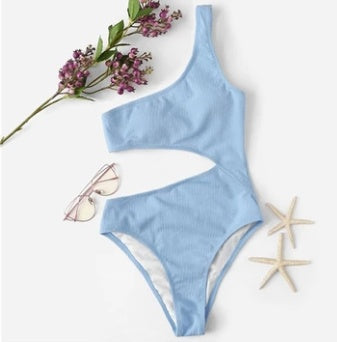 Sexy Solid color Ladies swimwear One piece swimsuit