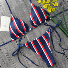 Sexy triangle striped bikini swimwear