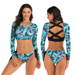Split Long-sleeved Diving Surfing Suit Swimsuit