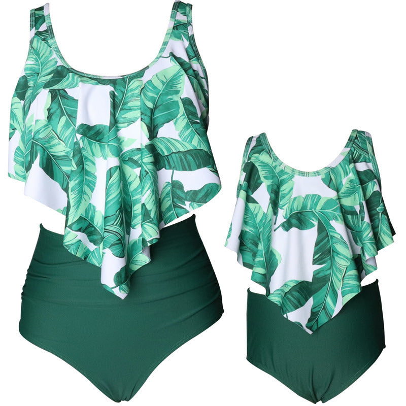 Ruffled Parent-Child Swimwear