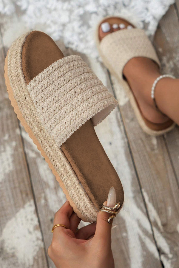 Boho Woven Non-slip Wedge Slippers