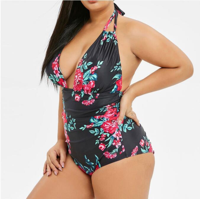 Floral Plus Size Printed one-piece swimsuit