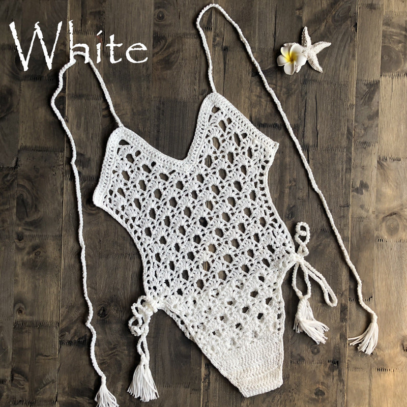 Hand-knitted one piece swimsuit