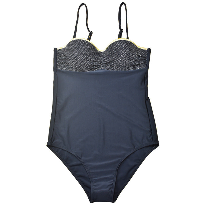 Sweetheart Mesh Panel One-Piece Swimsuit with Adjustable Straps