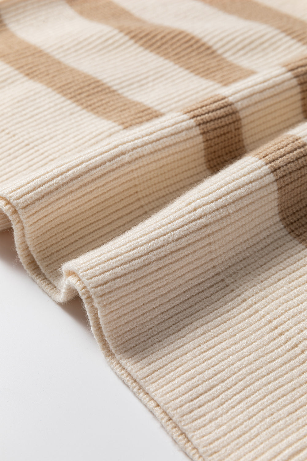Stripe Ribbed Half Zip Collared Sweater Vest