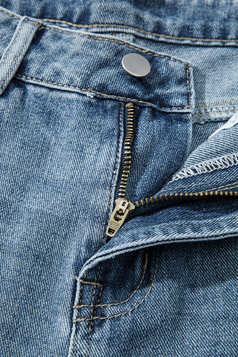 Embroidered Cropped Wide Leg High Waist Jeans