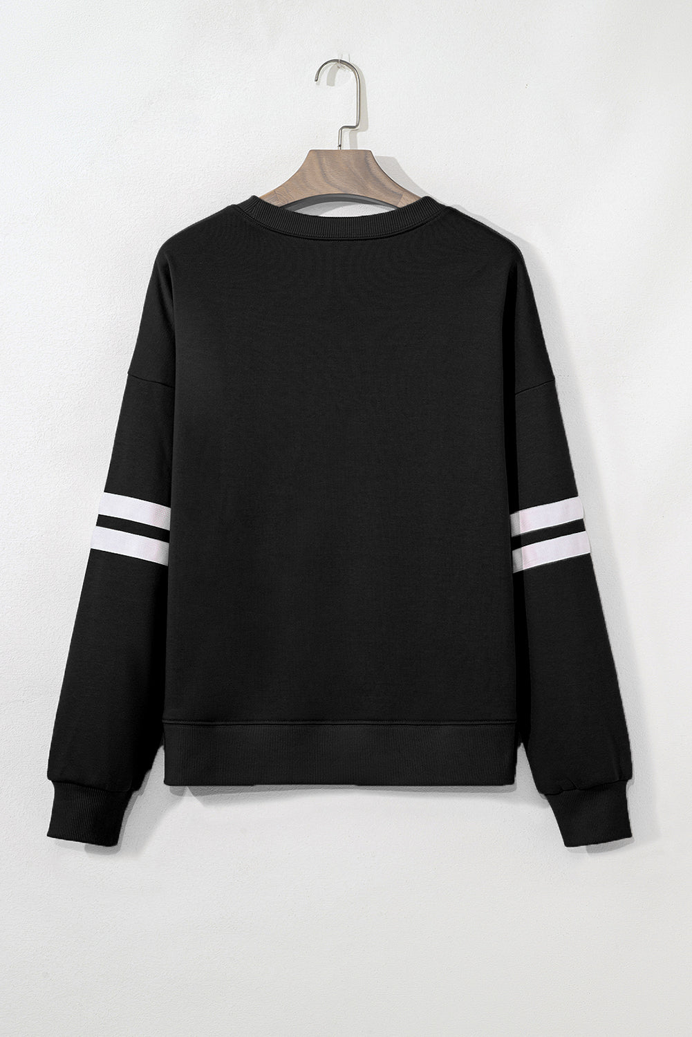 Varsity Striped Detail Drop Shoulder Oversized Sweatshirt