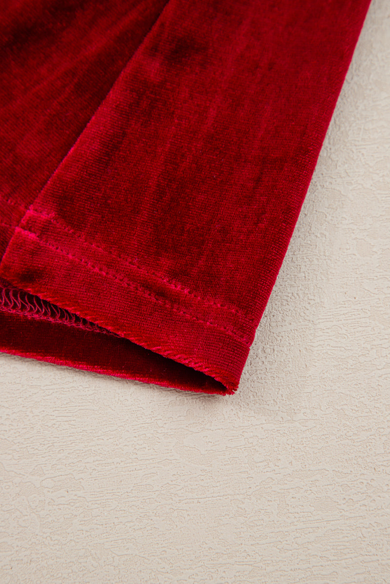 Bowknot Decor High Waist Velvet Mini Dress