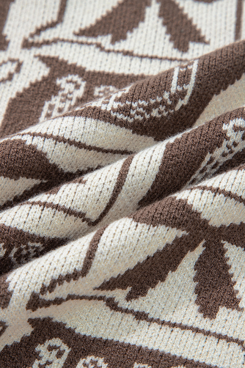 Bows & Horseshoes Pattern Western Fashion Print Sweater