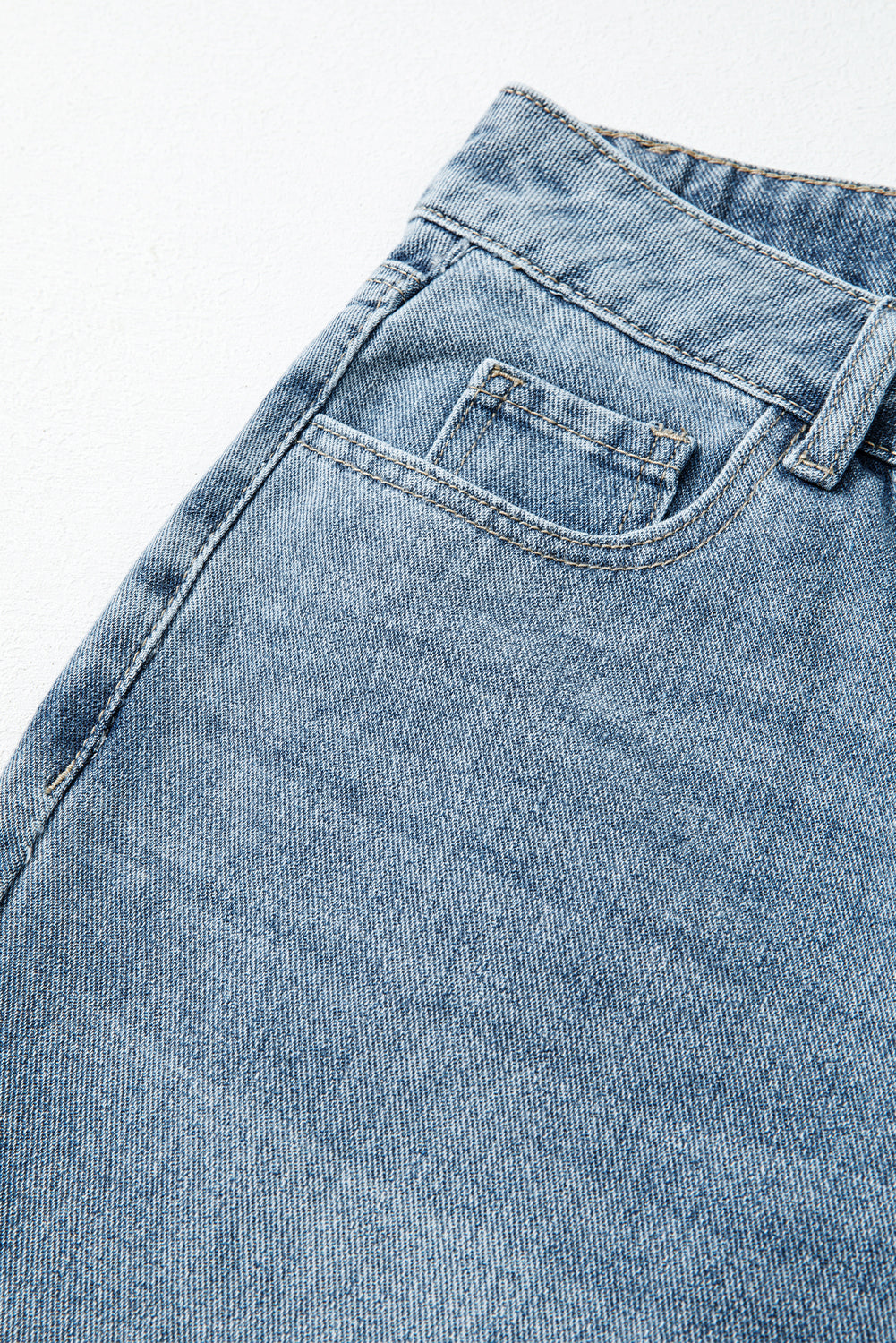 Embroidered Cropped Wide Leg High Waist Jeans