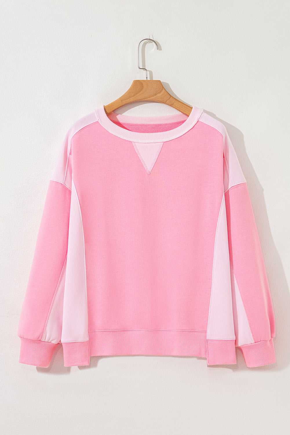 2-tone Color Block Patchwork Drop Shoulder Sweatshirt