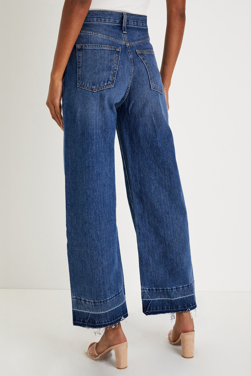 Raw Hem Straight Leg Loose High Waist Jeans