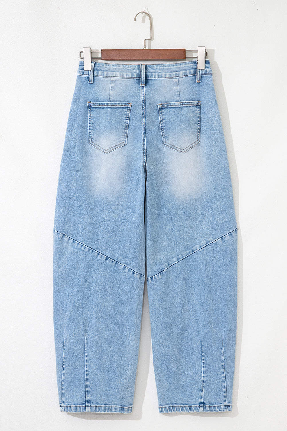 Flower Patched Light Wash Cropped High Waist Jeans