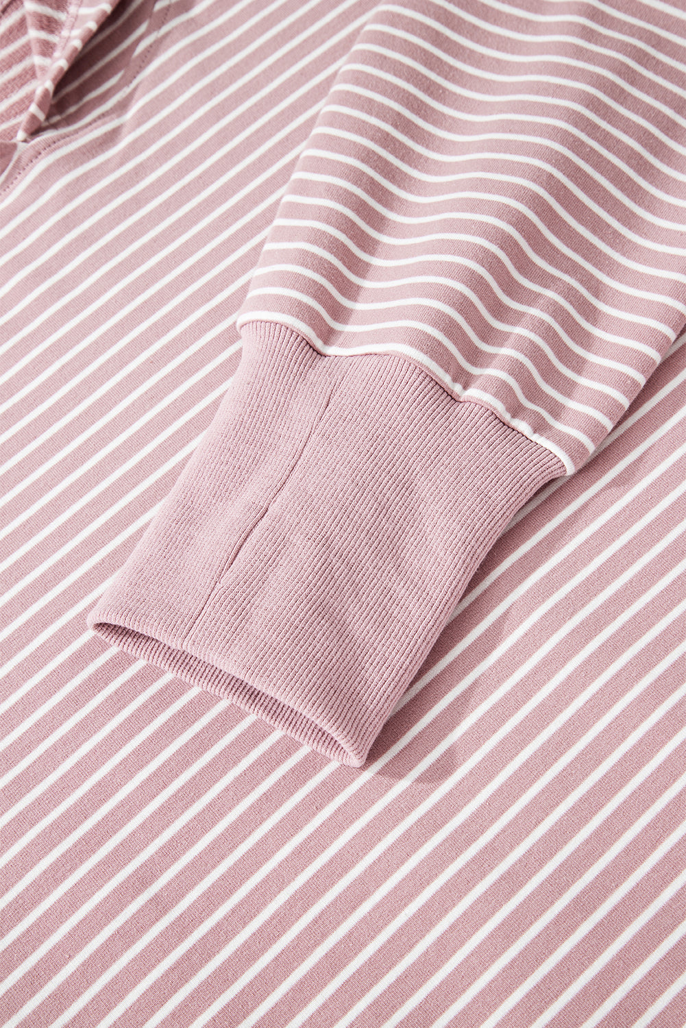 Stripe Thumbhole Side Slits Drop Shoulder Loose Fit Hoodie