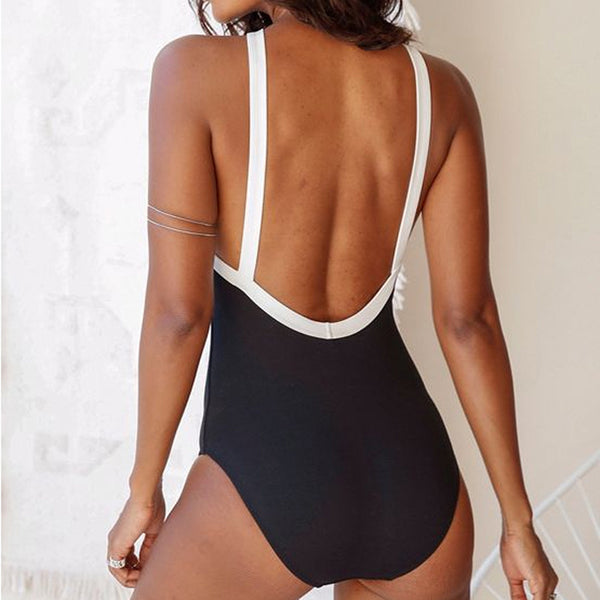 Women's Halter backless one-piece swimsuit