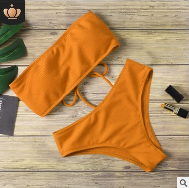 Solid Color Bikini set ladies swimwear