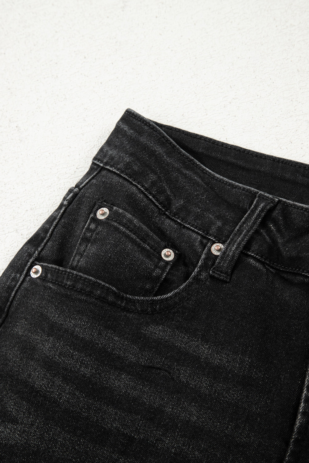 Raw Hem Straight Leg Loose High Waist Jeans